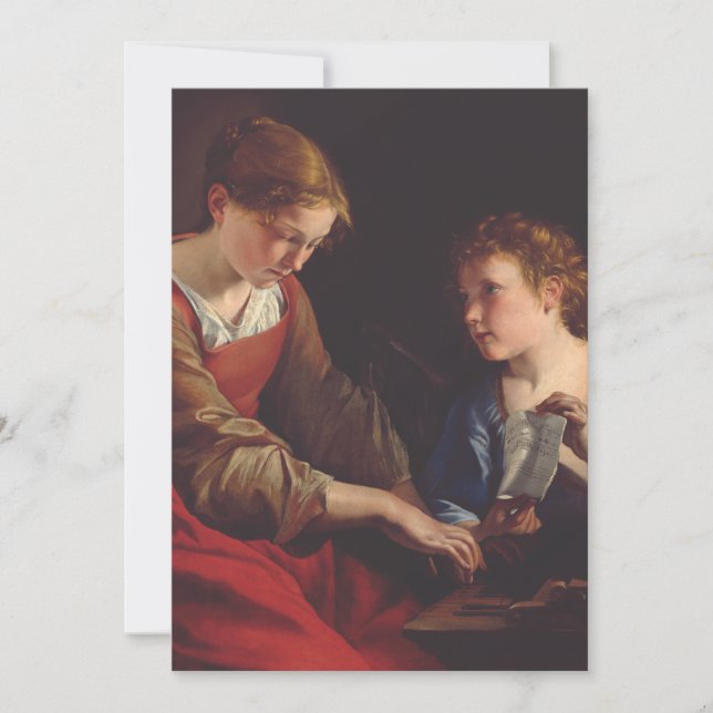 Convites Santa Cecília e um Anjo de Orazio Gentileschi (Frente)