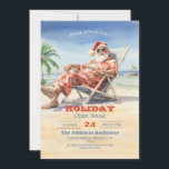 Convites Santa Claus Beach Watercolor<br><div class="desc">santa claus desenho engraçado,  desenho de aquarela de desenho animado,  beba coquetel sol verão,  pai,  cadeirinha festiva alegre,  resort de feliz de areia feliz,  natal,  natal,  xma tropical,  praia santa claus</div>