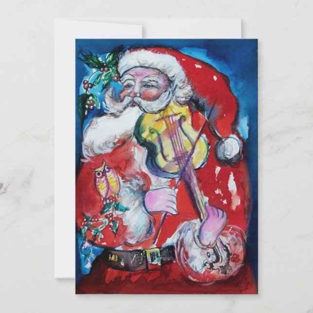 CONVITES SANTA CLAUS COM VIOLINA, PARTIDO DE NATAL (Frente)