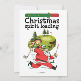 Convites Santa Claus Golfer correndo para o Feliz Natal