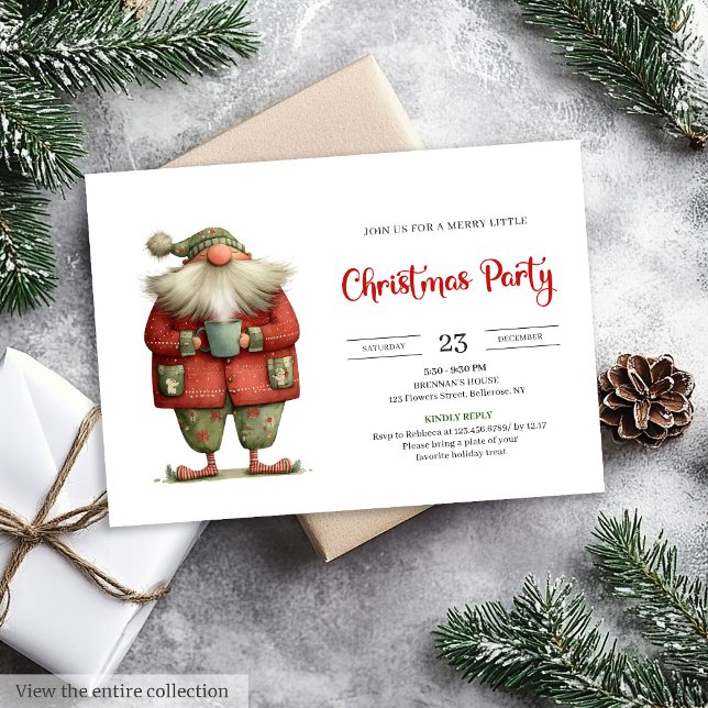 Convites Santa Claus Humor Printable Red Green Party Invite (Santa Claus Humor Printable Red Green Party Invite

)