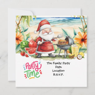 Convites SANTA CLAUS na praia do Havaí no Natal