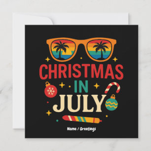 Convites Santa Claus Sunglass Natal de praia em julho