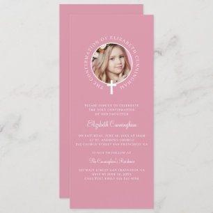 Convites Santa confirmação  Foto personalizada e cruz simpl