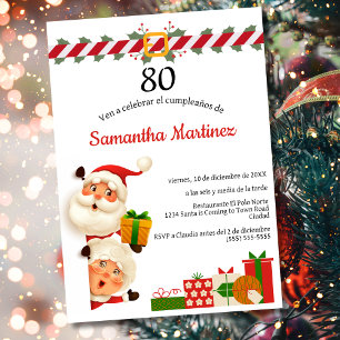 Convites Santa Espanhol e a Sra. Claus no Natal 80º Anivers