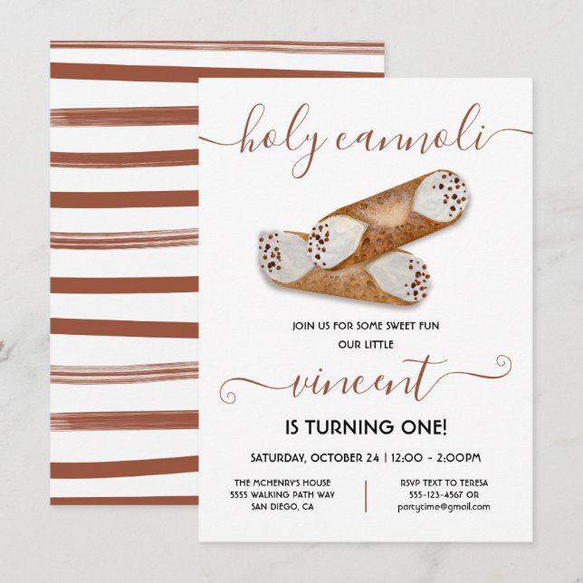 Convites Santa Festa de aniversário dos Canoli Modernos (Frente/Verso)