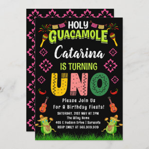 Convites Santa Guacamole Fiesta avocado primeiro aniversari