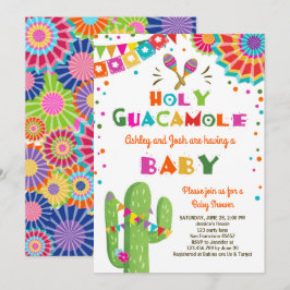 Convites Santa Guacamole Fiesta Chá de fraldas convida mexi