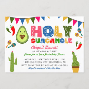 Convites Santa Guacamole Fiesta Chá de fraldas Kawaii Avoc