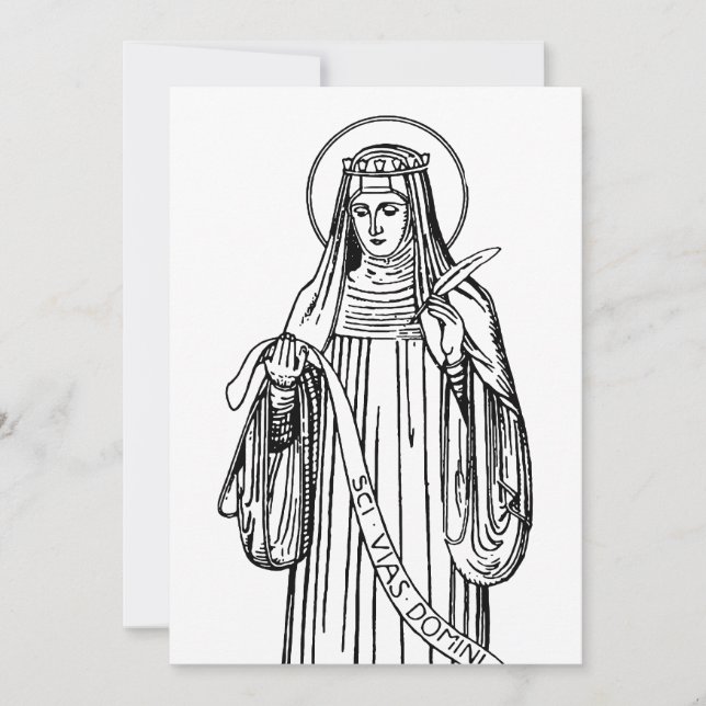 Convites Santa Hildegarda de Bingen Mística Medieval (Frente)