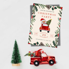 Convites Santa in Car Christmas Party Invitation 