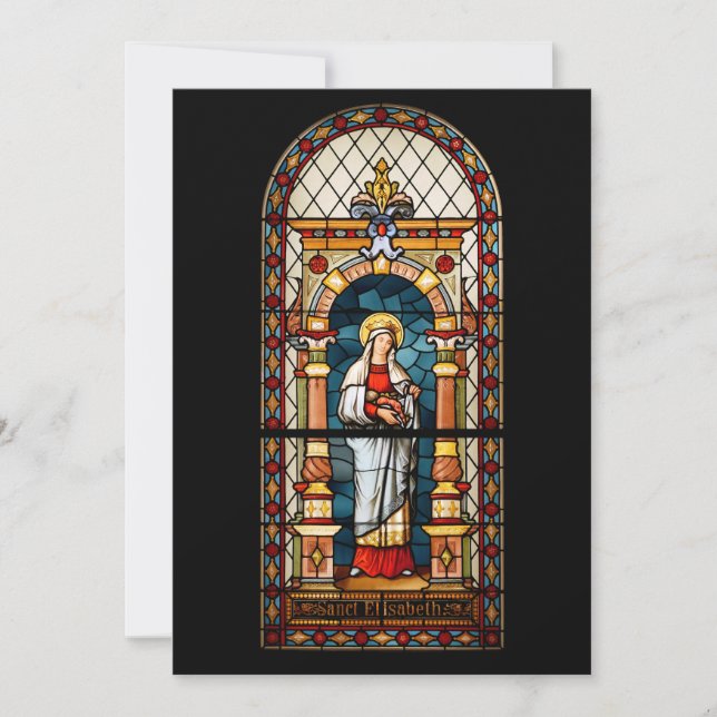Convites Santa Isabel da Hungria Arte Medieval Premium (Frente)