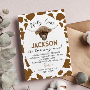 Convites Santa Vaca, sou um primeiro aniversario de Vaca do