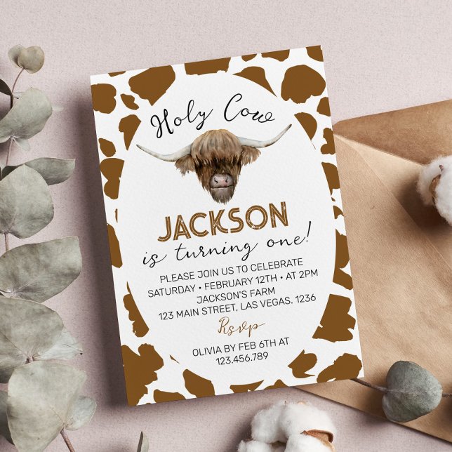 Convites Santa Vaca, sou um primeiro aniversario de Vaca do (Criador carregado)