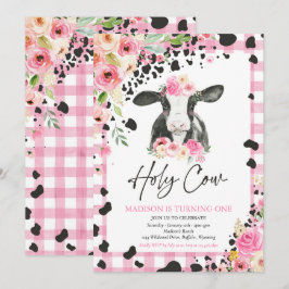 Convites Santa vaca, sou uma Festa de aniversário de Fazend