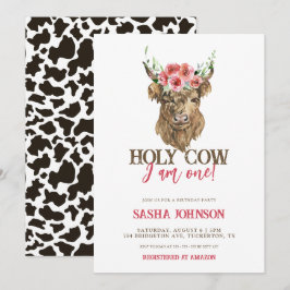 Convites Santa vaca, sou uma garota floral, aniversário