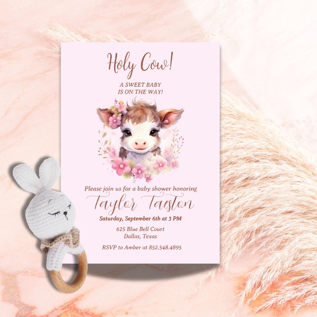 Convites Santa Vaca! Um bebê doce está a caminho! (Criador carregado)