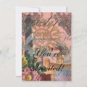 Convites santo augustine florida viagem antiquada arte