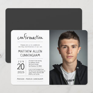 Convites Santo Garoto de Confirmação   Foto moderna + simpl