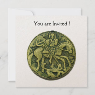 Convites SANTO GEORGE E DRAGON MEDALLION, champanhe