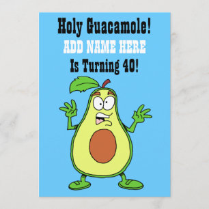 Convites Santo Guacamole Alguém Está Virando 40 Avocado