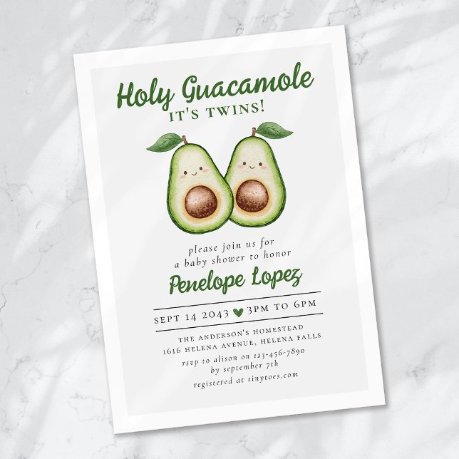 Convites Santo Guacamole, é o Chá de fraldas dos Gêmeos (Criador carregado)
