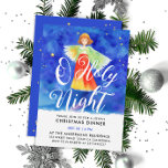 Convites Santo Guardião Ângulo Benção Vaqueta<br><div class="desc">Celebrar a Noite Santa com um Convite de festas Jante de Natal emocionado, com um anjo bênção num design de aquarela impressionante. Contra um céu azul estrelado, este elegante convite apresenta uma escrita branca moderna e uma bênção do anjo da guarda cristão, perfeita para partilhar fé e alegria. O texto...</div>
