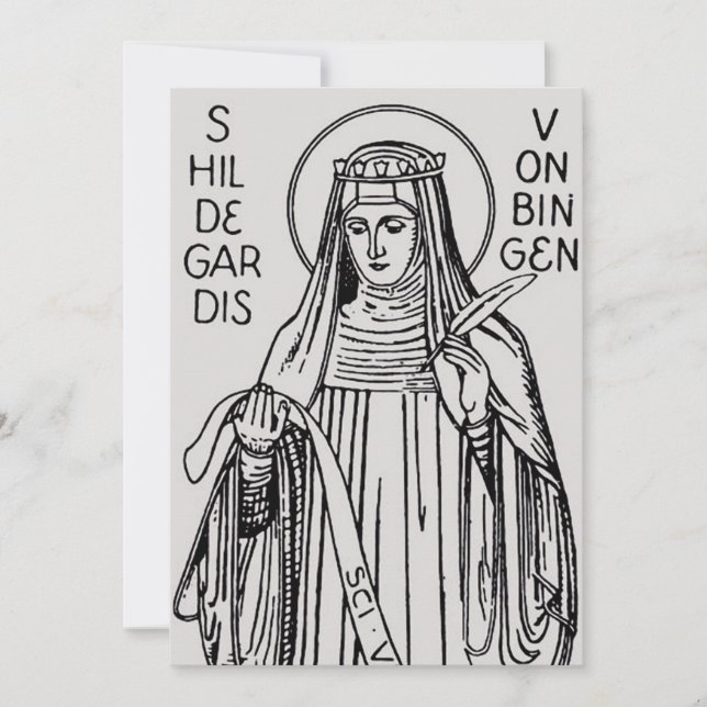 Convites Santo Hildegard da abadia beneditina de Bingen (Frente)