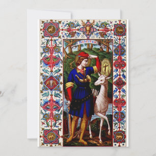 Convites Santo Huberto de Liege com o cervo 