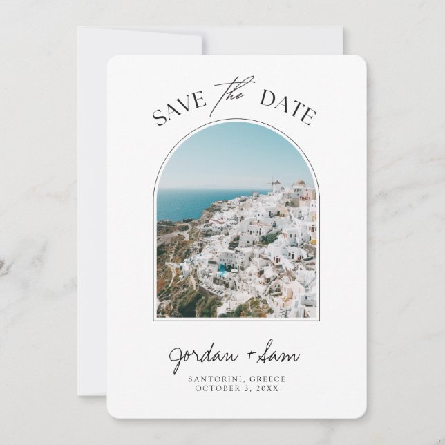 Convites Santorini Casou Salve a Data (Frente)