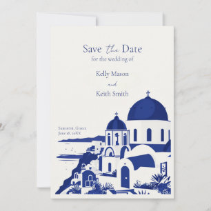Convites Santorini Grécia Aquarela Casamento Salve A Data