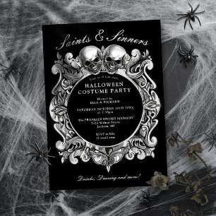 Convites Santos E Caçadores Góticos Festa De Halloween Para