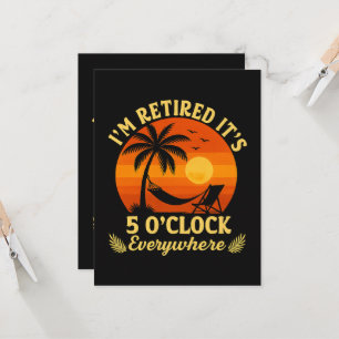 Convites São 5 Horas em Todo Lugar Verão Tropical Aposentad