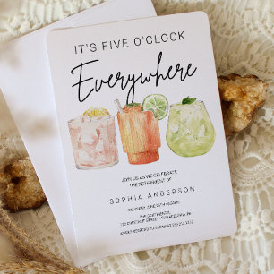 Convites São cinco O'Clock em todos os lugares da festa de