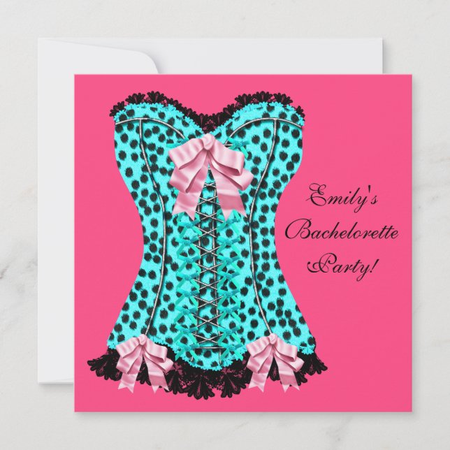 Convites Sapatênis Rosa de Leopardo com Córset para Festa d (Frente)