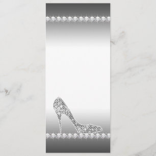 Convites Sapato Preto e Branco de Salto Alto com Diamante F