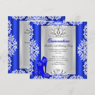 Convites Sapatos Azul Royal para Aniversário de 15 Anos Qui