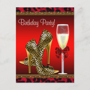 Convites Sapatos de salto alto Chic Cocktail Leopardo Verme