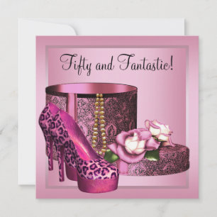 Convites Sapatos de Salto Alto Feminino Rosa Leopardo 50º A