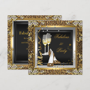 Convites Sapatos de Salto Alto Leopardo Ouro Preto Champanh