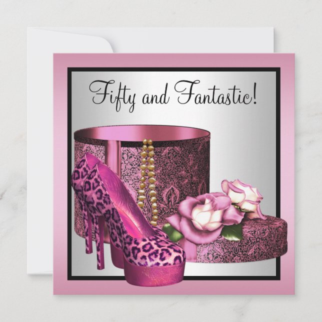 Convites Sapatos de Salto Alto Rosa de Leopardo para Mulher (Frente)