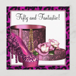 Convites Sapatos de salto alto rosa para mulheres Leopard 5