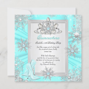 Convites Sapatos de Salto Alto Teal para 15 Anos de Idade Q