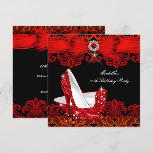Convites Sapatos Stiletto Diamante com Laço Vermelho e Salt