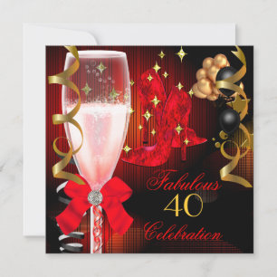 Convites Sapatos Vermelhos Preto Dourado 40 & Fabulosos de 