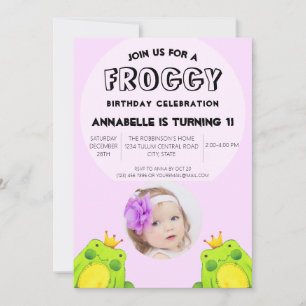Convites Sapo de festa de primeiro aniversário