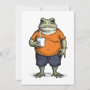 Convites Sapo Preguiçoso Engraçado