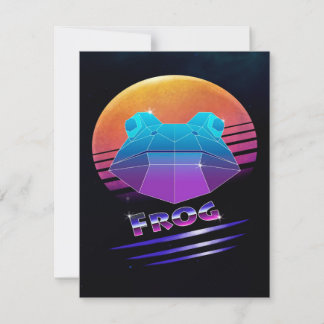 Convites Sapo Retro Synthwave Verde Amante de Animais Selva