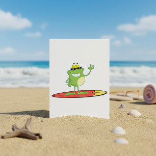 Convites Sapo Surfista Usando Óculos de Sol