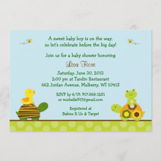 Convites Sapo Turtle Duck Baby Shower